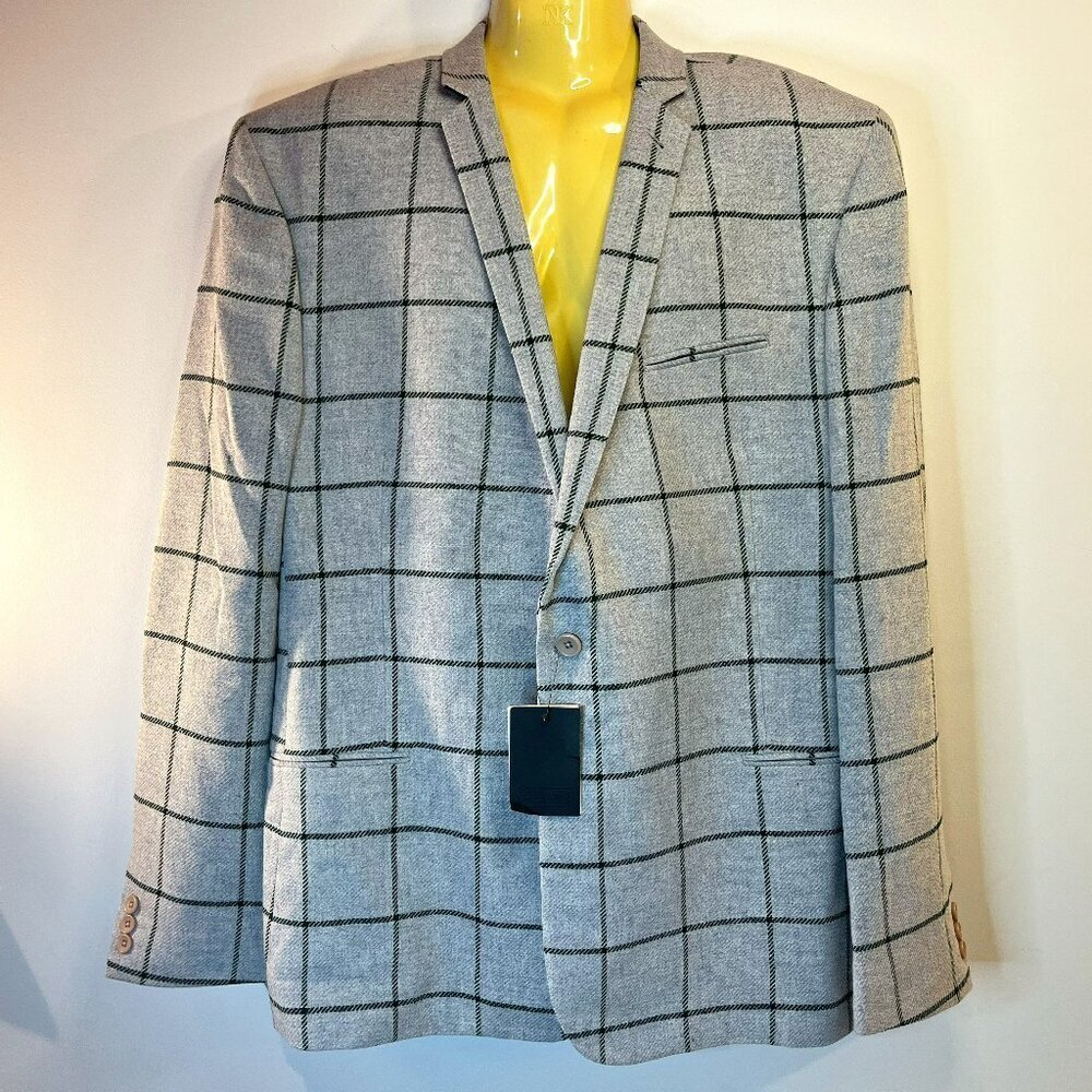 ASOS Men's Grey Green Check Suit Jacket - Size 52 Long - NWT